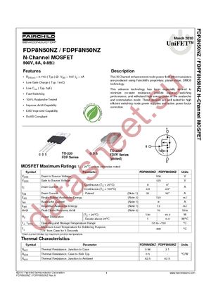 FDPF8N50NZ datasheet  